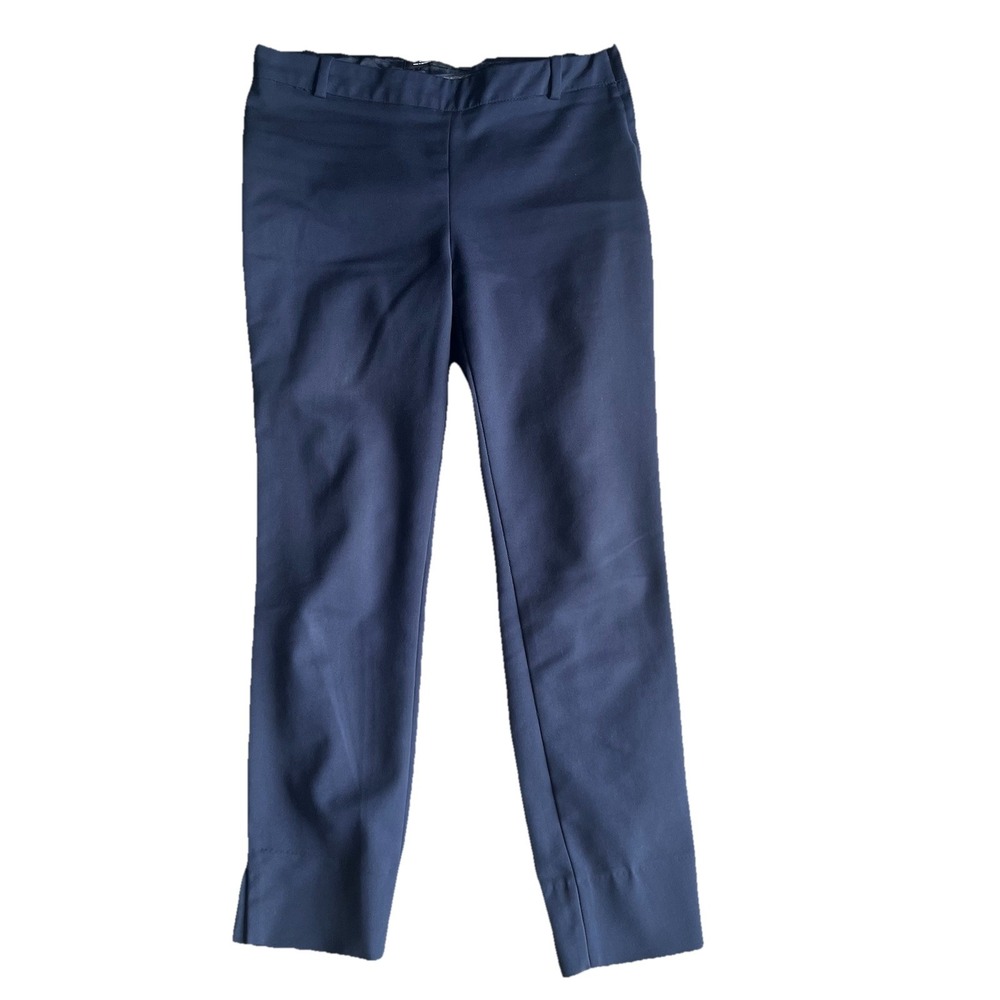 Zara Dress Pants Women Navy Blue Slim Fit Side Zip Trousers Size S‎